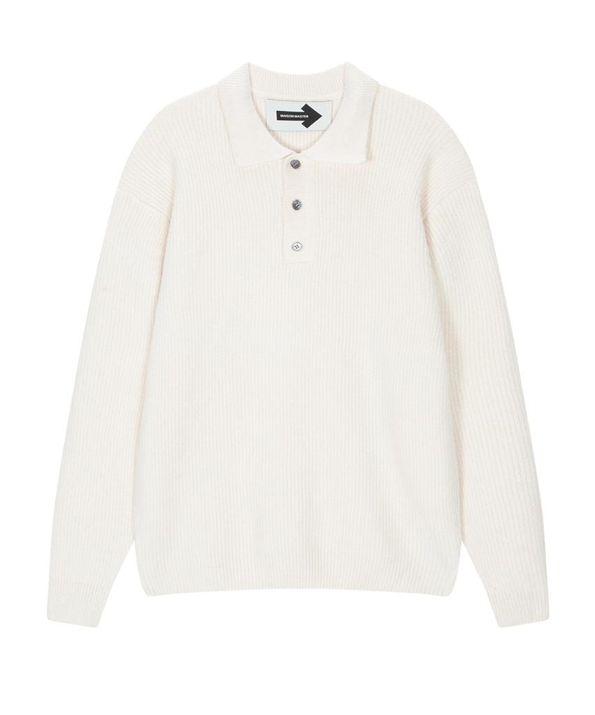 Maison Master Collared Ribbed Older Pk Knit Navy