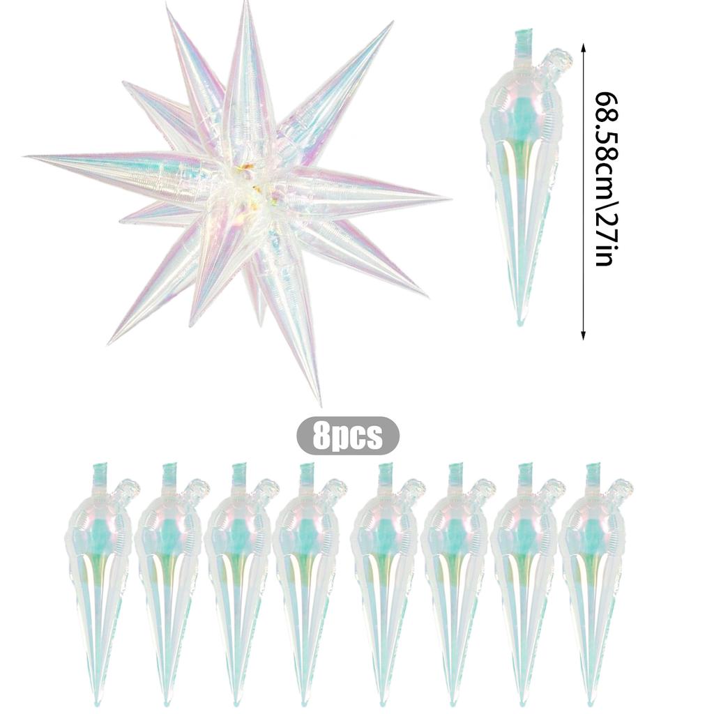 8pcs Exploding Star Balloons, Pointed Star Foil Balloons, Mylar Balloons, Birthday Party, Christmas Decorations