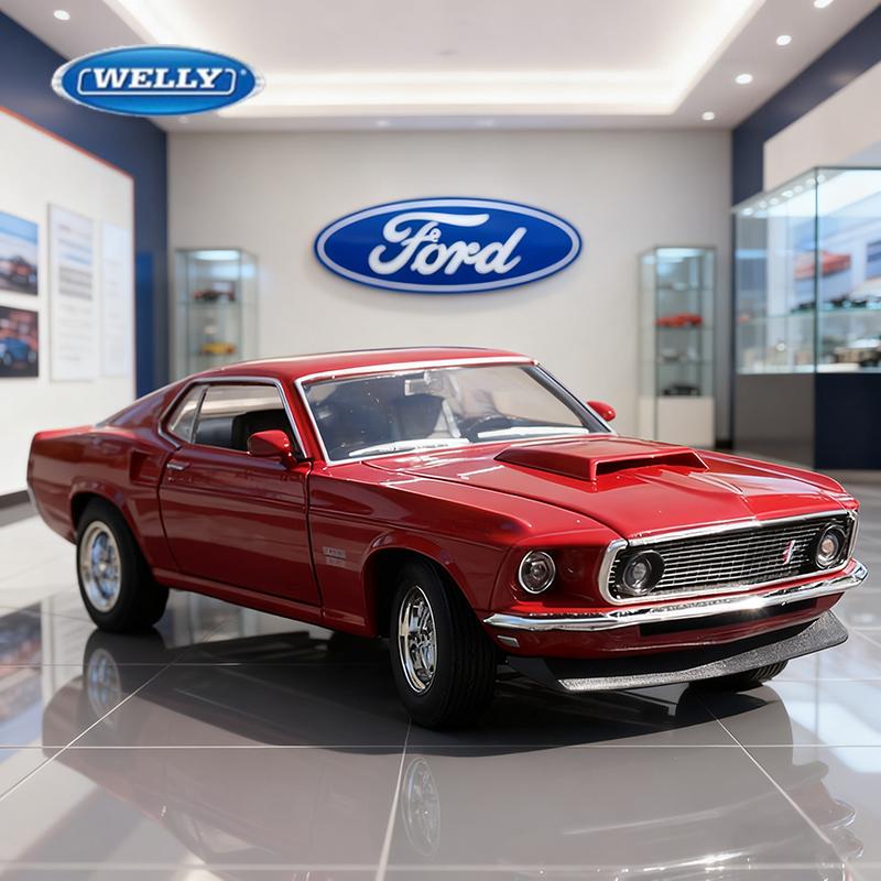 

WELLY 1:24 Ford Mustang Boss 429 Alloy Car Diecasts & Toy Vehicles Car Model Miniature Scale Model Car Toy For Children красный