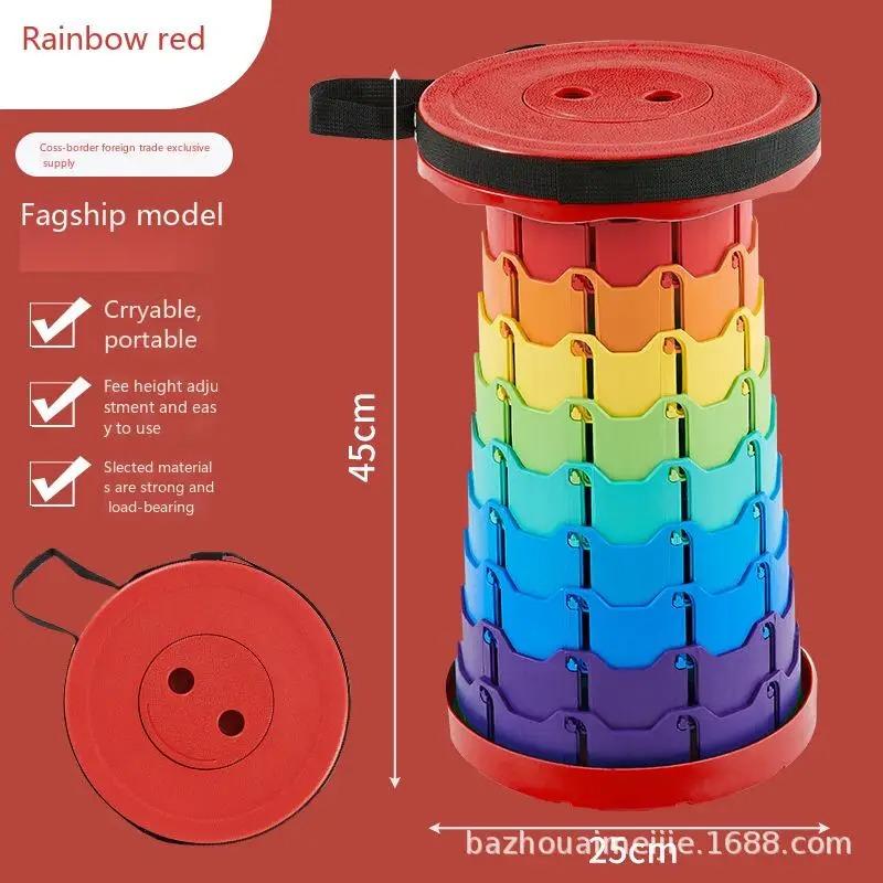 Outdoor Camping Retractable Foldable Stool Chair Compact Lightweight Aluminum Fishing Bench with Storage Bag High Strength