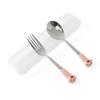 Kkukkuknyangi Portable Spoon and Fork Set (Pink)