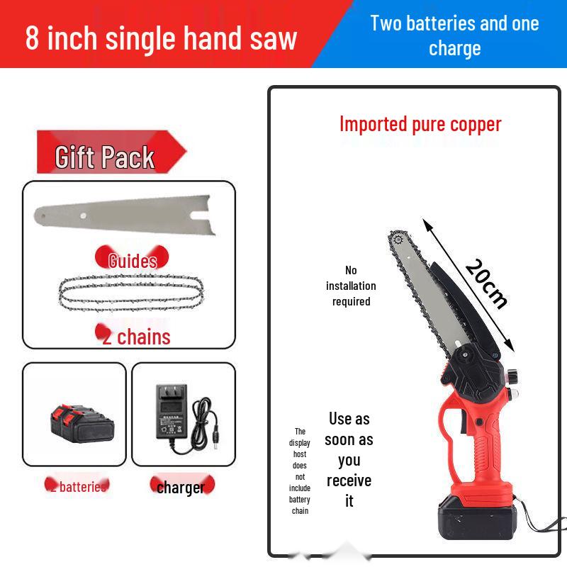German Cordless Handheld Lithium Chainsaw: Compact, One-Handed Pruning and Felling Saw for Outdoor Use