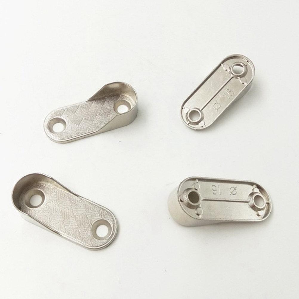 6Pcs Oval Wardrobe Rod Bracket Closet Tube Support Cast Metal End Supports Mounting Screws Rod Accessories Furniture Hardware