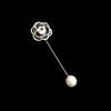New Fashion Sweater Brooch Rose Flower Corsage Camellia Long Needle Pin Girl Women Shawl Shirt Collar Brooch Pins Accessories