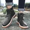 leather men boots man shoes with fur male winter boots warm snow boots waterproof work  edf56