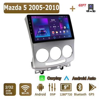 Android Carplay autórádió Mazda 5-höz 2005-2010 Multimédia lejátszó Fejegység Sztereó GPS Navigáció BT WIFI 2+32GB