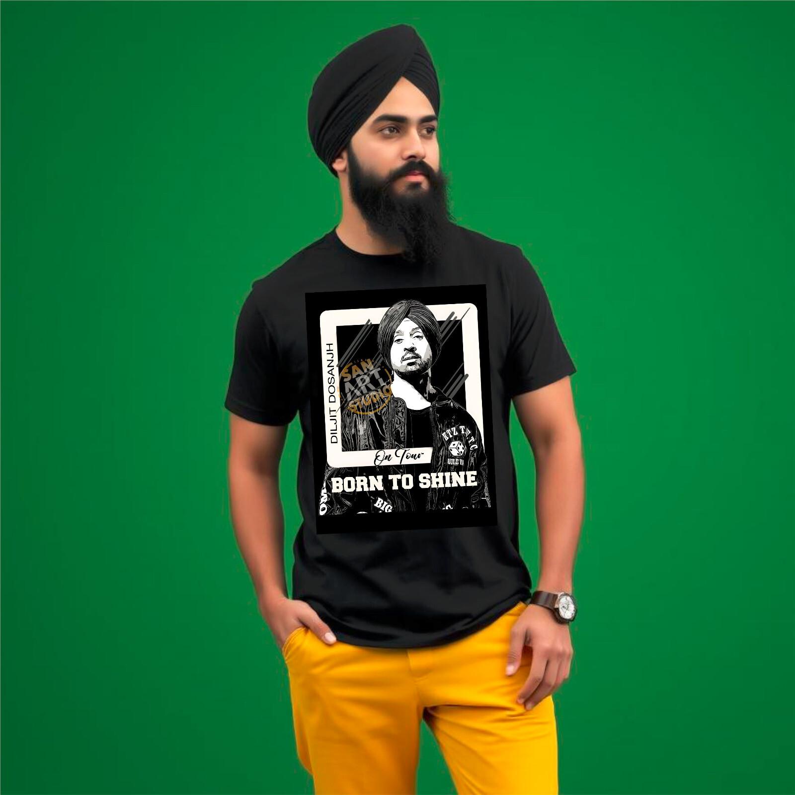 Born To Shine Diljit Dosanjh T-Shirt Punjabi Singer Actor Unisex Gifts Tee Top S