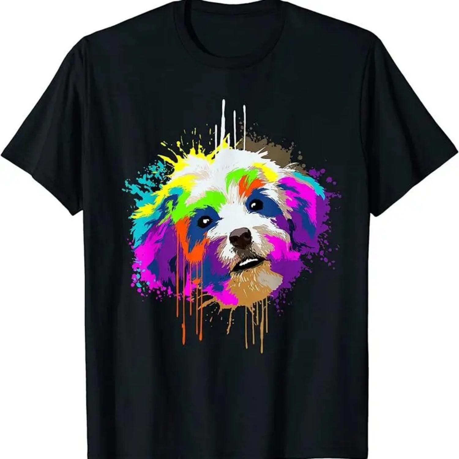 

New Limited Splash Art Havanese Dog Owner Idea T Shirt Made In Usa S чёрный