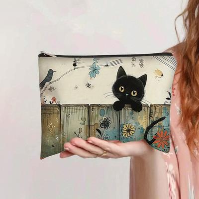 Printed Gift Cosmetic Bag Cartoon Animal Ladies Clutch Outdoor Portable Zipper Wash Bag Stationery Canvas Pencil Case