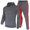 Cross Border Men's Striped Hoodie Set New Sports Splicing Two-piece Set Men's Fitness Contrasting Color Hoodie Batch
