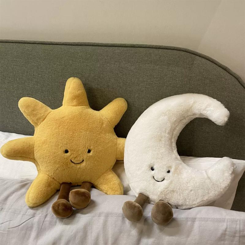 Children'S Creative Cute Cartoon Sun Moon Doll Plush Soft Toy Soothing Sleeping Doll Pillow Gift Ornament For Kids Adults Children's Birthday Gift