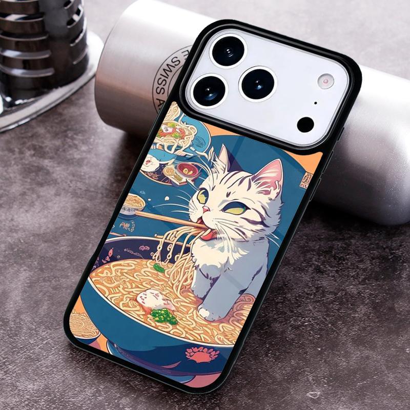 

Neko Ramen Japan Cat Anime Phone Case for iPhone 17 16 15 Pro Max Air 14 13 12 11 Plus Shockproof Capa Cover iPhone 13