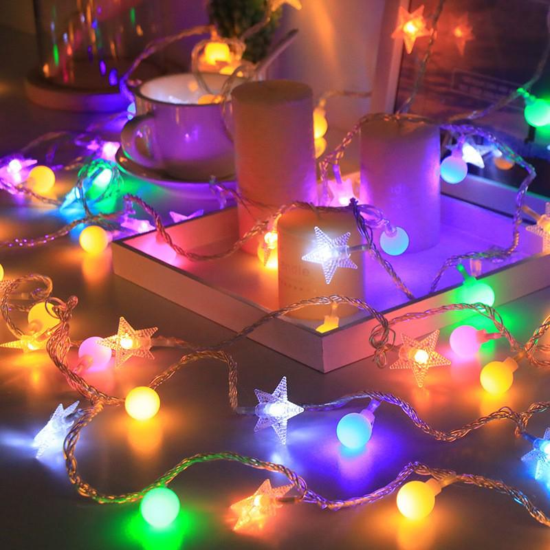 Colorful Solar LED Ball String Lights for Outdoor Christmas Decor