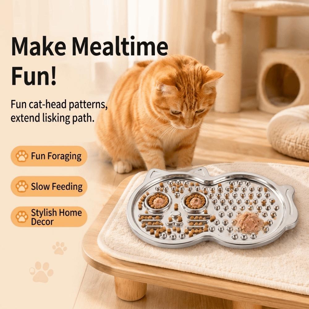 Non‑slip Lick Pad Anti‑choking Dog Enrichment Feeder New Stainless Steel Lick Mat Dogs & Cats,