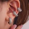 Ferris Wheel Diamond Circle Ear Cuffs: Elegant, Rhombus-Set Earrings