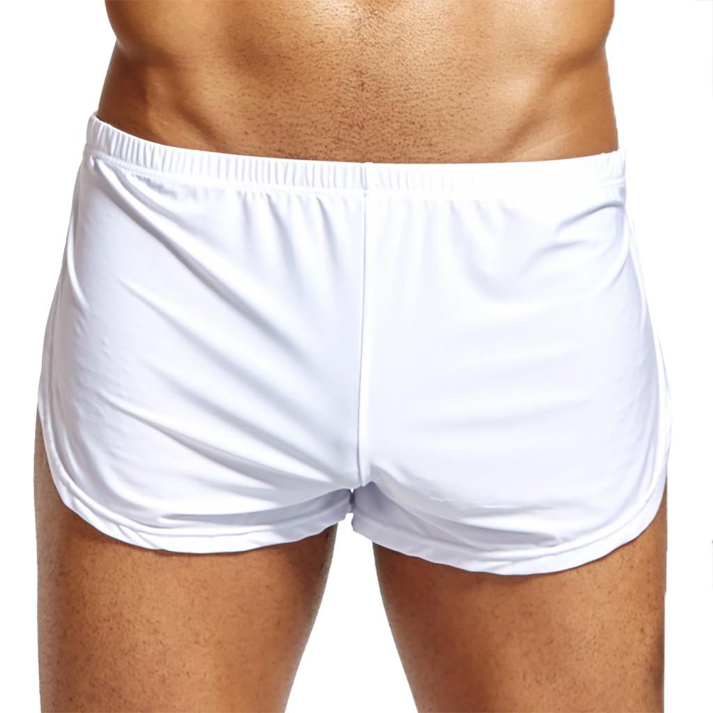 Mens Sexy Solid Short Breathable Ice Silk Underpants Pants Pouch Boxer Underwear