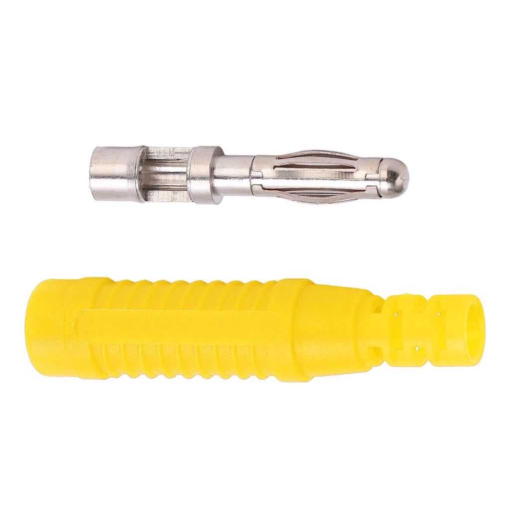 10pcs Metal Banana Plugs Red Copper 4mm Male Connector Plugs with Housing for Testing EquipmentYellow