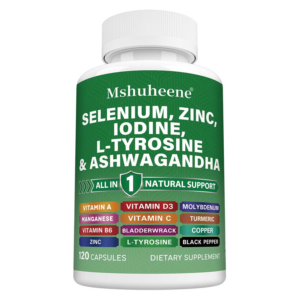 Integratore per la tiroide con iodio e zinco per supportare la salute immunitaria, 120 capsule.