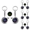 Stunning Zodiac Starry Night Keychain With Luminous Time Gem Moon Pendant