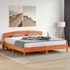 Vidaxl Bed Frame Without Mattress, Waxed Brown, 180X200 Cm, Solid Pine