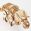 Tsukurundesu® Battery-Operated 3D Wooden Puzzle Dinosaur Series (D400 Triceratops) with Japanese Instructions