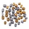 20PCS Stainless Steel Gold Plated Round Oval Dots Texture Small Spacer Beads for Needlework DIY Bracelet Jewelry Making Craft