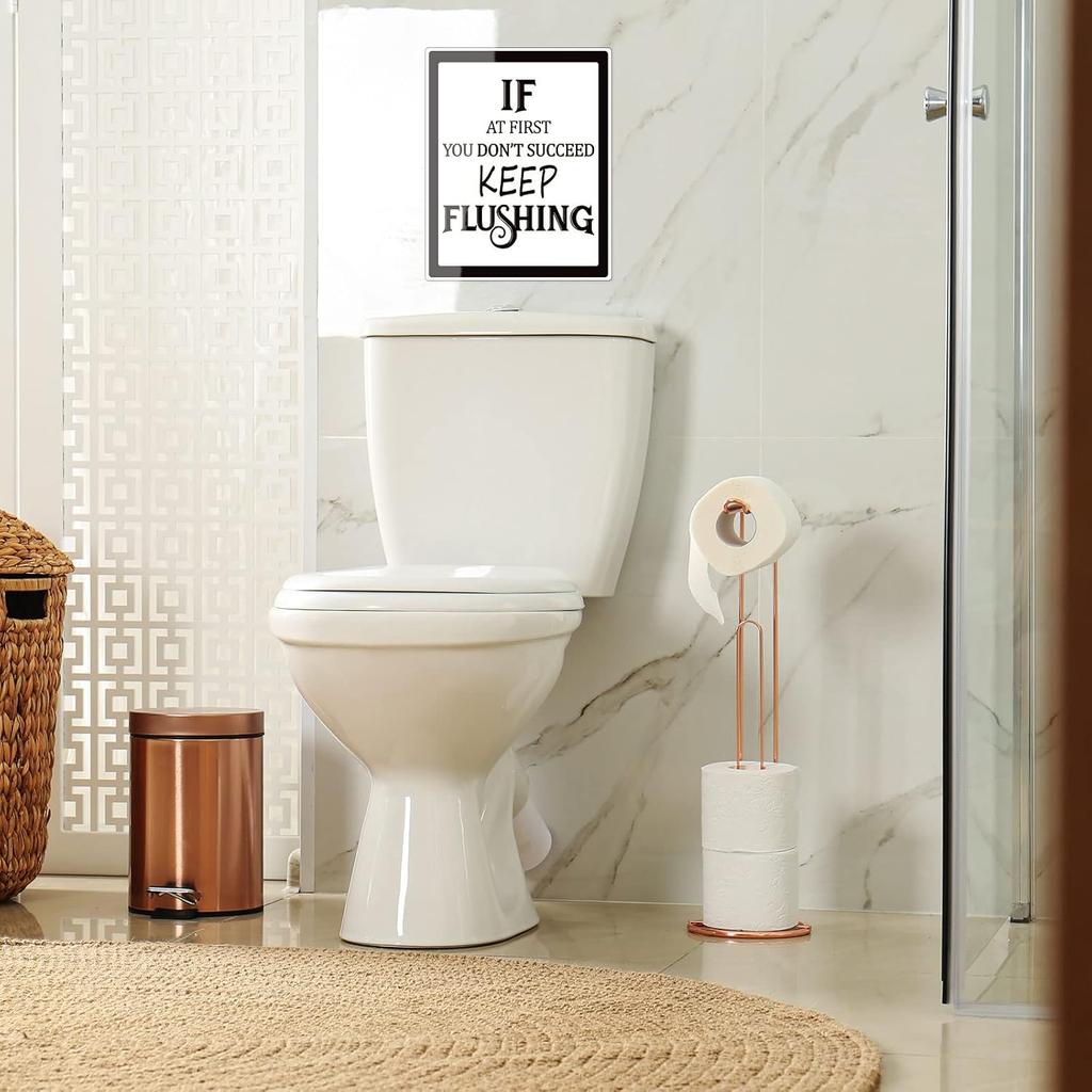 Zonon 9 Pieces Bathroom Wall Decor, Funny Vintage Bathroom Signs Washroom Quotes Sayings Art Prints Washroom Posters for Wall Restroom Toilet