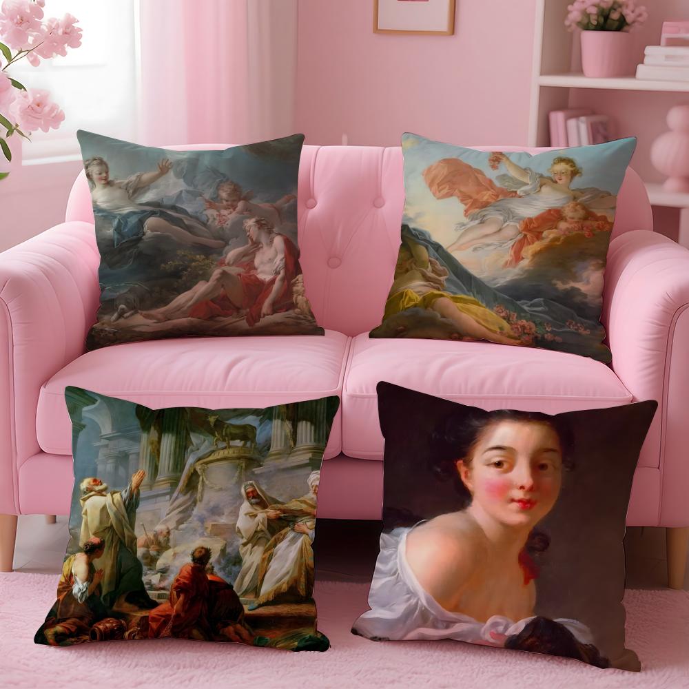 Rococo JJean Honore Fragonard Kissenbezug Kissenhülle Weicher Hautfreundlicher Stoff Komfort Verdeckter Reißverschluss