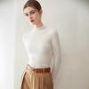 Kangsai Ni Women's Pure Cashmere Sweater - Half-High Neck, Solid Color, Slim Fit, Autumn/Winter Knit Base Layer.