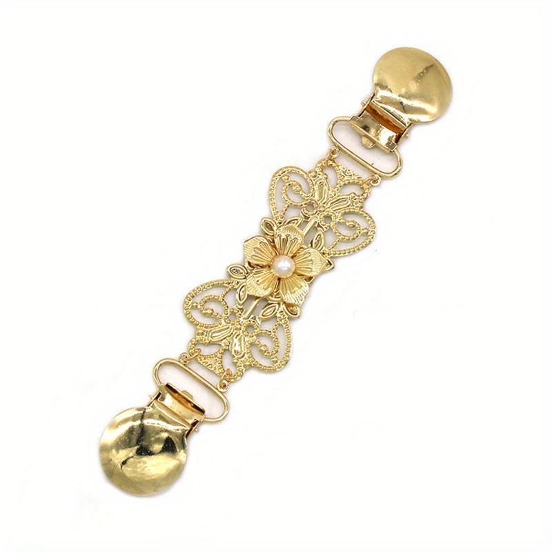 

1Pc Women Imitation Pearl Cardigan Collar Clip Dress Shawl Clasp Brooch Pin Sweater Scarf Shirt Collar Clips Lady accesories