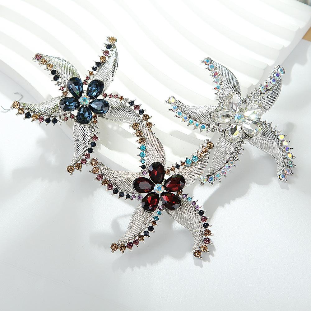Baroque Luxury Starfish Design Brooch for Men and Women Jewelry Accessories Wedding Holiday Party Gift