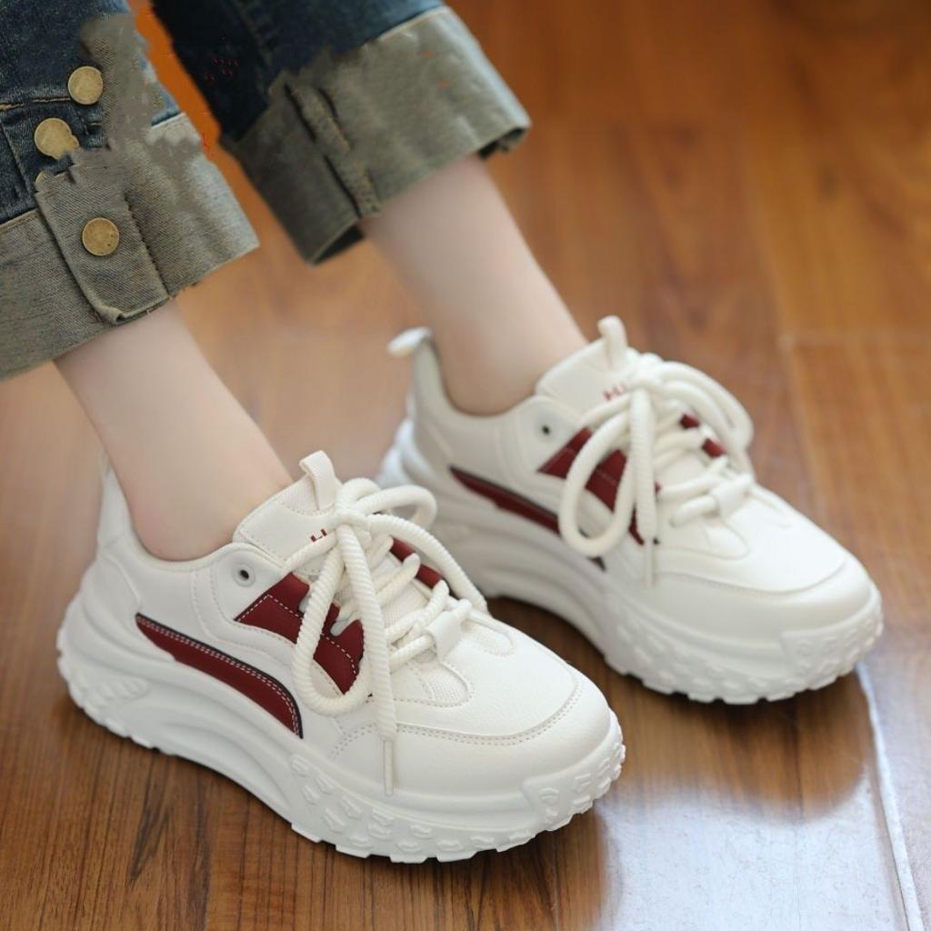 Ladies Footwear High On Platform Round Toe Lace Up Women's Sports Shoes Daily Routine Korean Offers Deals Fashion 2025 Quality