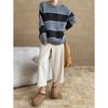 Sinan Retro Striped Loose Knit Sweater SN6772