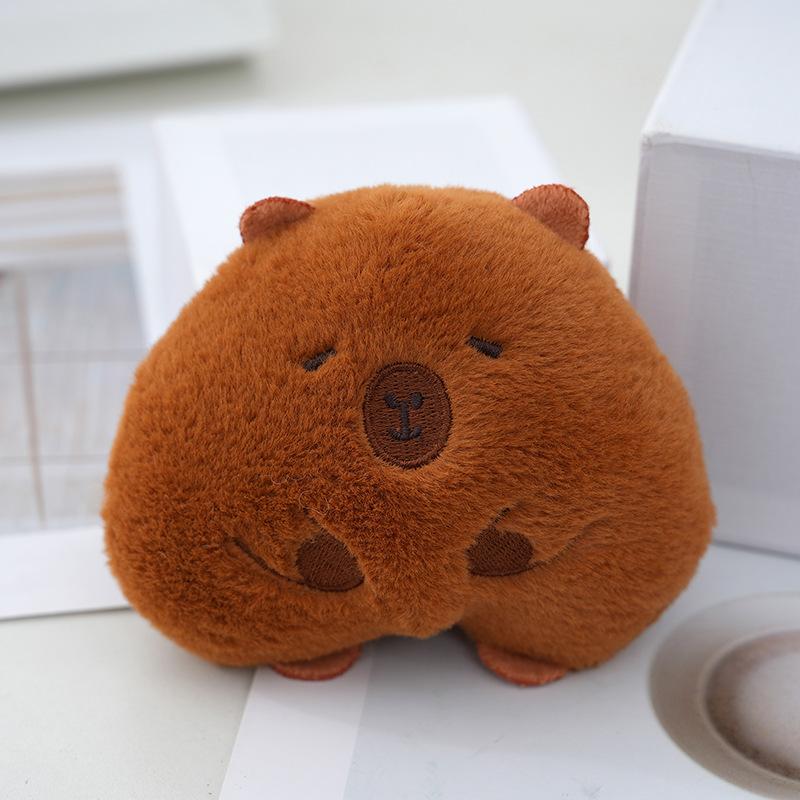 

Capybara Plush Kawaii Toy Keychain Cute Cozy Stuffed Animal Bag Decoration коричневый