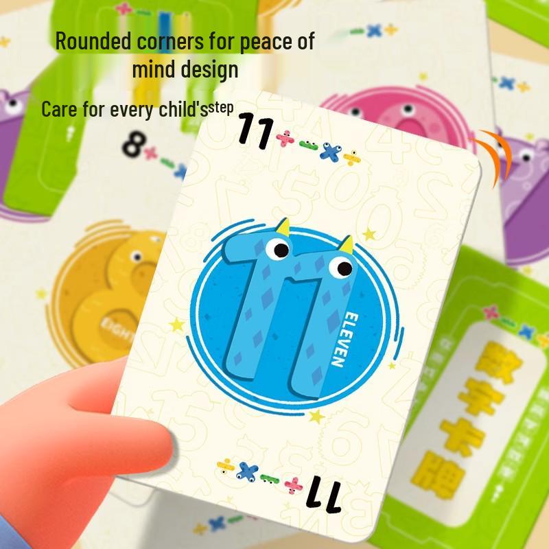 Children's Math Flashcards: Early Education Game for Addition, Subtraction, Multiplication & Division, Parent-Child Learning Toy