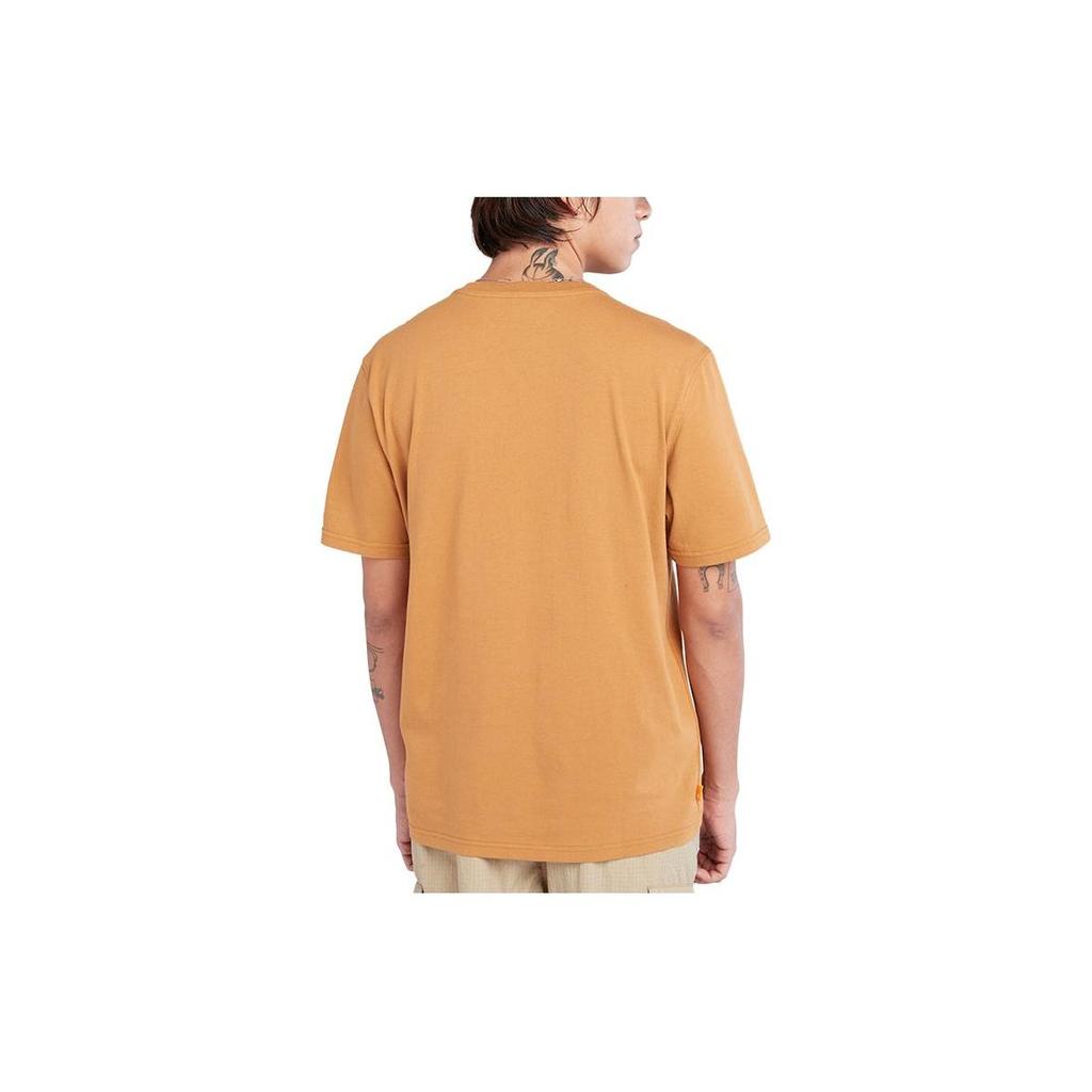 Timberland Letter Number Embroidered Loose Round Neck Short Sleeve T-Shirt Men Tops Wheat A6QVV-P47