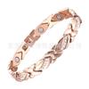 Magnetic Copper-Tone Crystal Studded Titanium Steel Bracelet Women Geometric Style Fashion Jewelry