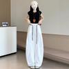 [Send Waist Rope] Scimitar Quick-drying Pants Women's Summer High Waist and Thin Casual Lazy Casual Loose Wide-leg Pants