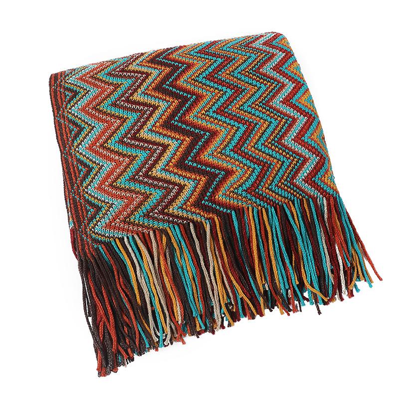 Bohemian Sofa Blanket Cover Blanket Nordic Blanket Summer Knitted Blanket Office Shawl Lunch Nap Blanket Air Conditioning Blanket