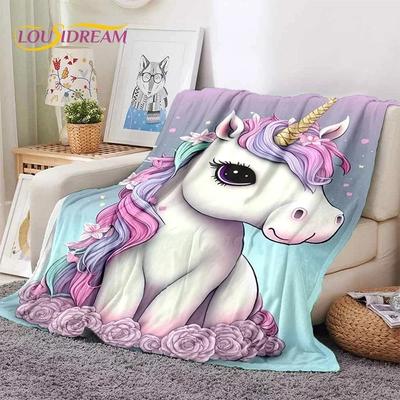 Manta de franela suave con diseño de unicornio en 3D para cama, dormitorio, sofá, picnic, manta para exteriores, ocio, siesta, regalo
