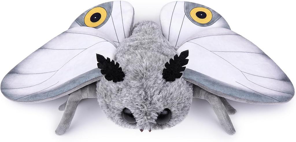 ZHONGXIN MADE Niedliches Motten Plüschtier, Weiße Motte Stofftier 11 Zoll, Handgemachtes Großes Mottenmann Insekten Plüschmodell Spielzeug, Einzigartige Plüschtier Geschenk Sammlung