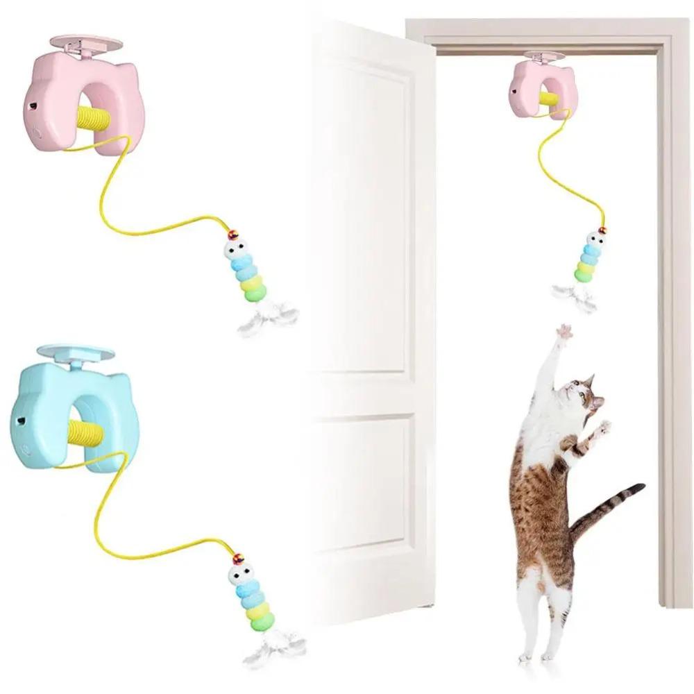 Automatic Lifting Electric Door Hanging Toy Funny Interactive Cat Yoyo Ball  Cat Teasing Artifact