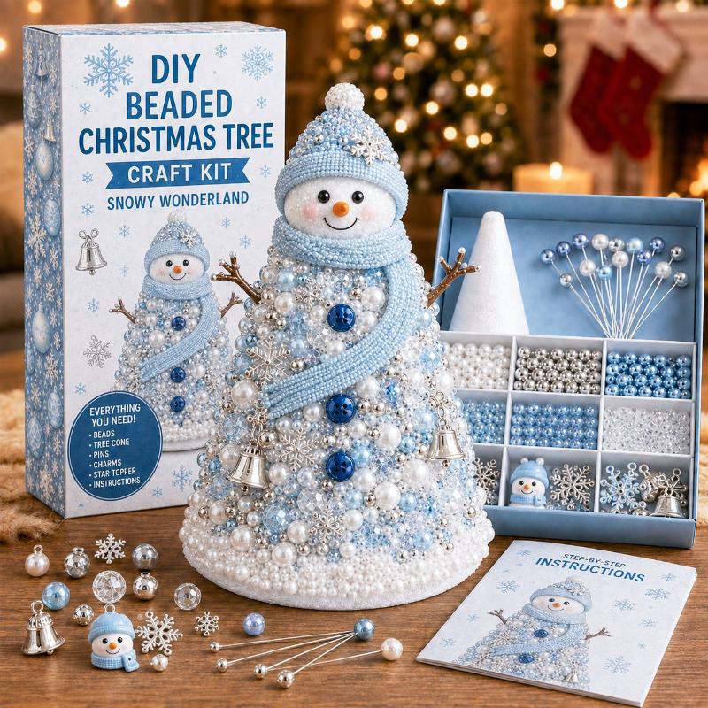 Bastelset für Perlen-Weihnachtsbaum DIY Vintage Weihnachtsmann Handgemachter Perlen-Weihnachtsbaum Set für Heimtischdeko Geschenk