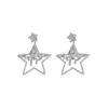 Luxurious Star Zirconia Stud Earrings - Sparkling Five-Pointed Design