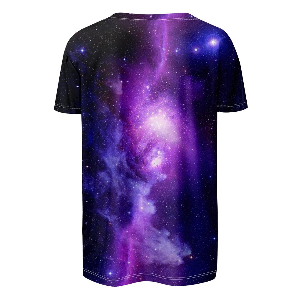 Women's Fashion V-neck Short Sleeved Printed Casual T-shirt Top