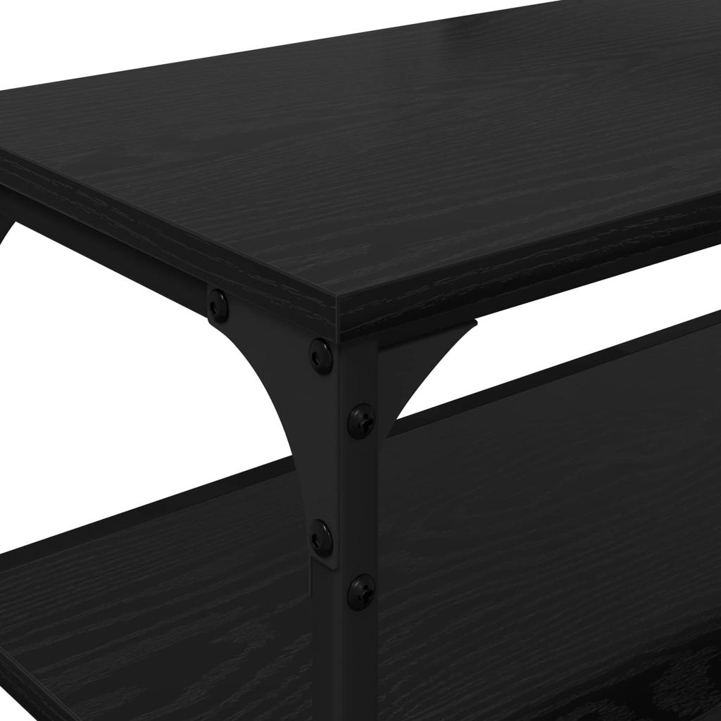 TV Stand In Black Oak Look 160 X 30 X 50 Cm