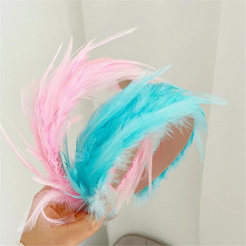 Tea Party Feather Fascinator Headband for Party Wedding Colorful Feather Fascinator Hair Hoop Cosplay Party Headdress
