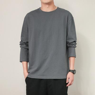 Baumwoll-Herren-T-Shirt Einfarbig Atmungsaktiv Herren Langarm Einfarbig Damen-T-Shirt T-Shirts für Herren Oberteile T-Shirts