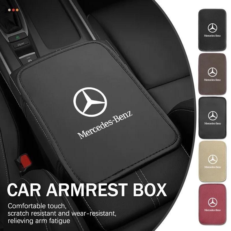 Ice Silk Car Armrest Box Center Console Protection Pad For Mercedes Benz C180 C300 W124 W176 W177 C200 C260 GLC CLE CLA AMG KUVWX1