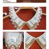 1PCS Lace Collar Flower Decoration DIY Embroidery Pearl Clothes Collar Stereoscopic Hollow Embroidery Fake Collar Wearable Colla
